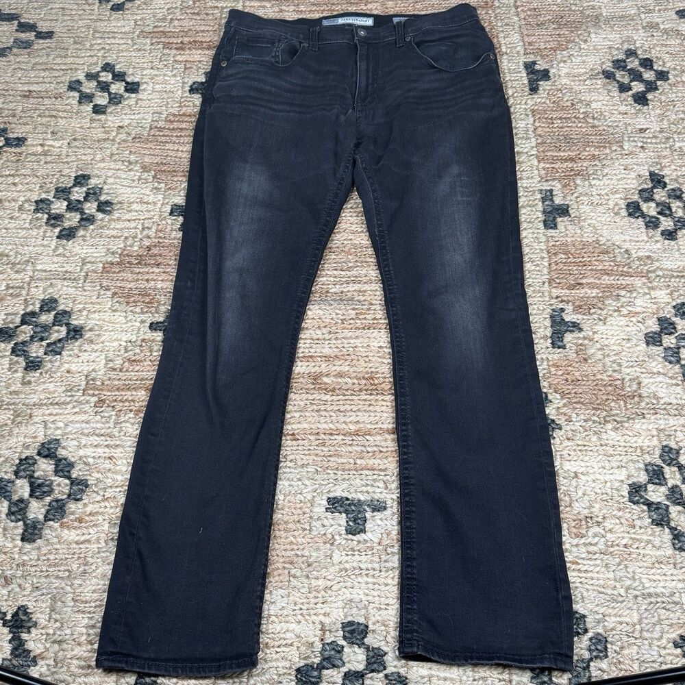 BKE Denim Jake Straight Leg Jeans Mens 36L (36x33) Black Wash Premium Stretch
